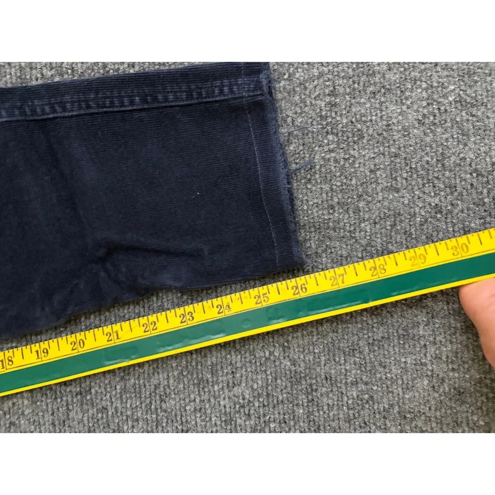 Nili Lotan Navy Blue Corduroy Utility Patch Pocket Pants Raw Hem Size 0